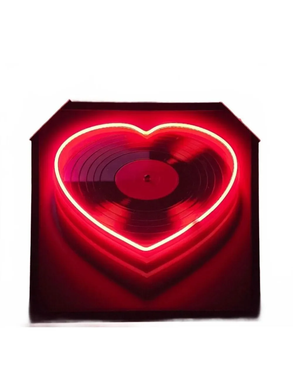 Heart Neon Light Vinyl Record Wall Art